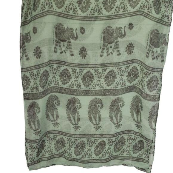 Elephant Print Mint Colored Infinity‎ Scarf wrap boho - Picture 3 of 7